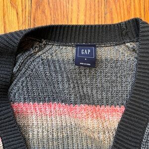 GAP Women's Gray, Pink, and Cream Cardigan